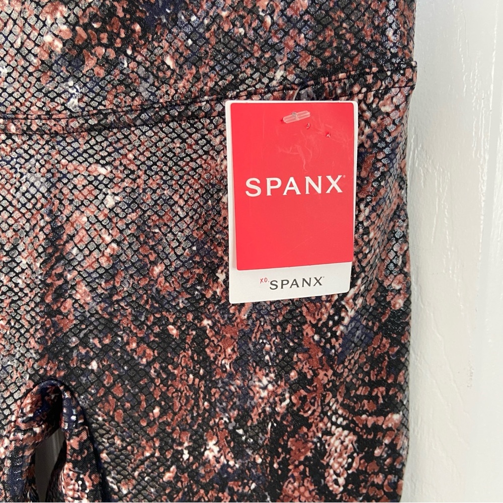 SPANX FAUX LEATHER SNAKE SHINE LEGGINGS NEW Size Small - Picture 5 of 10